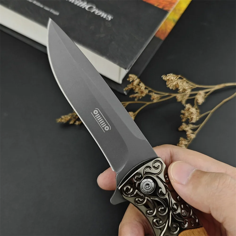 Tactical Jeep DA157 Folding Pocket Knife Perilla Olive Wood Handles Camping Hunting Knives Outdoor Combat EDC Tools for Gifts