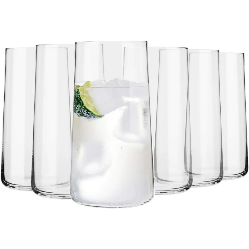 

Tall Water Juice Drinking Glasses Set of 6 | 18.3 oz Avant-Garde Collection | Tumbler Crystal