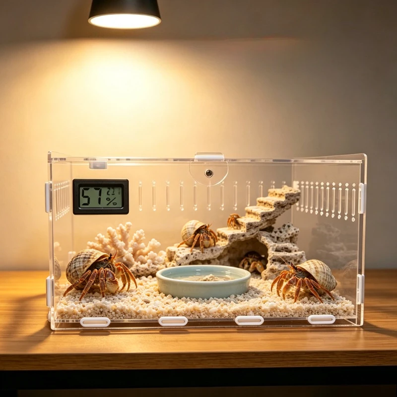 

Lizard Kennel Feeding Box Turtle Terrarium Small Animals Feeding Box Reptile Breeding Cage Reptile Supplies Terrarium for Snakes