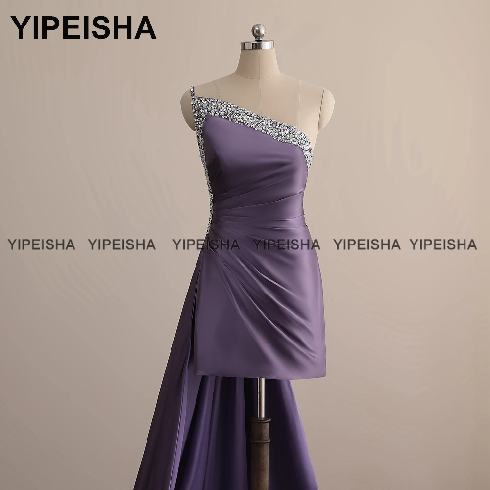 Yipeisha-Robe de Cocktail Courte Lavande, Tenue de Soirée Formelle Perlée, Quelle que soit la Gaine, Mini Robes de Concours, Photos Réelles