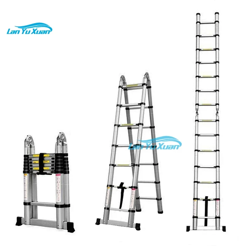 4.4m Double Sided Ladder Foldable Aluminum Telescopic  Multi Use  With Big Joint