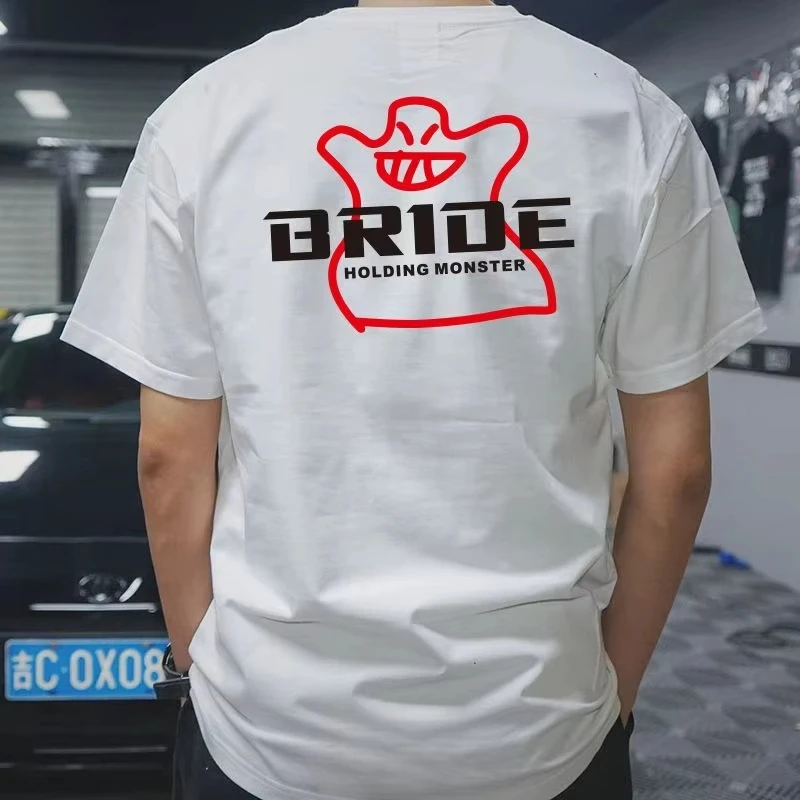 2026 Men's Oversized T Shirt JDM Racing Style Monster Graphic Print Short Sleeve Cotton Unisex Tee