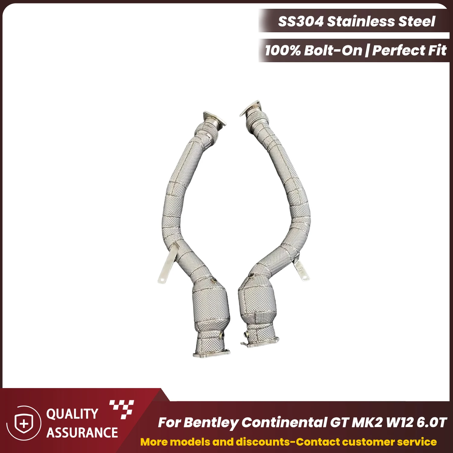

ECCF Downpipe With Heat Shield For Bentley Continental GT MK2 W12 6.0T Aggressive Sound High Flow Performance Upgrade