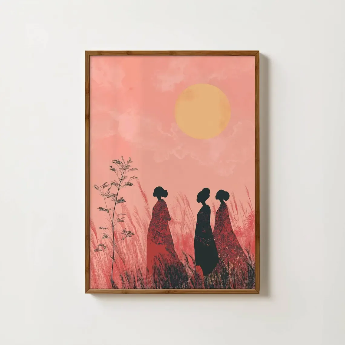 Arte de Parede Afrocentrada com Impressão do Pôr do Sol na África, Retrato de Mulher Negra, Decoração de Casa Africana, Impressões Étnicas, Pôster da História Negra, Níger