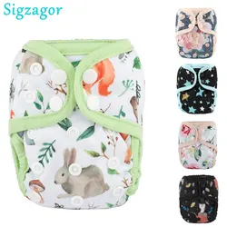 [Sigzagor]1 Newborn Baby Cloth Diaper Cover Nappy Premature Adjustable Waterproof PUL Double Gusset 4.4-10lbs 2-5kg