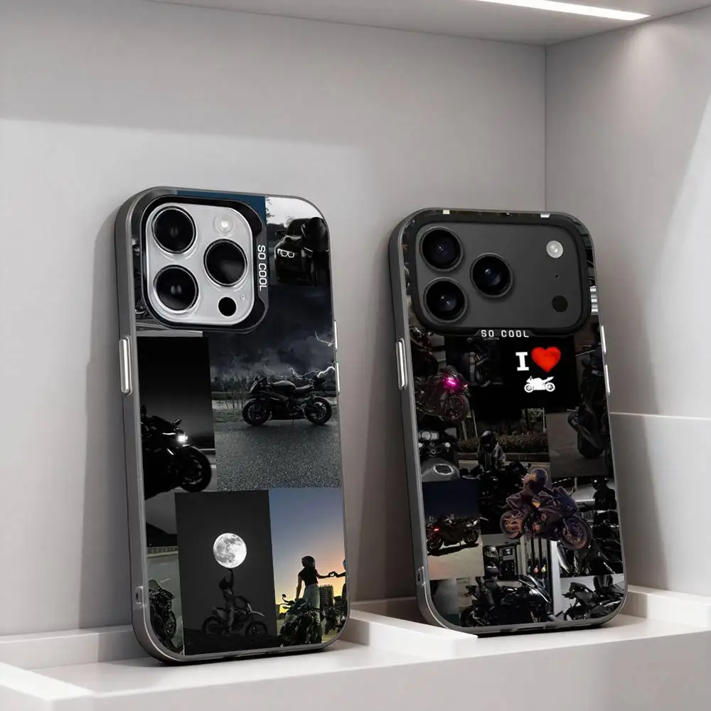 

Motorcycle Bike Moto Cool Phone Case For iPhone 17,16,15,14,13,12,11,Pro,XS,Max,Plus,Mini,SE4,E Black Matte Shockproof Cover