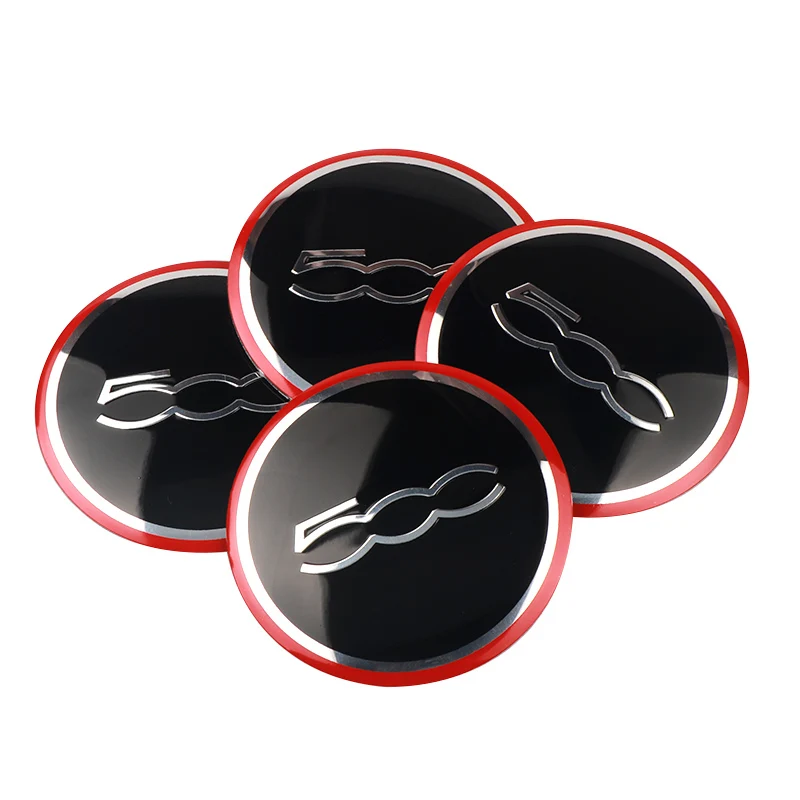 4 قطعة 56 مللي متر سيارة عجلة مركز محور قبعات ملصق الإطارات حافة يغطي ملصقات اكسسوارات السيارات لشركة فيات 500 أبارث ستيلو بونتو باليو اينو