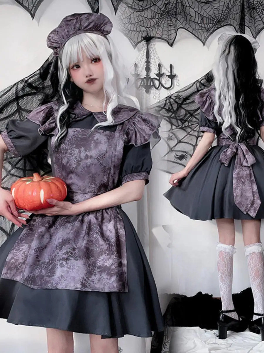

loween Costume Women's Dr Terror Doll Gothic Servant Outfit k Gothic Dr Fem