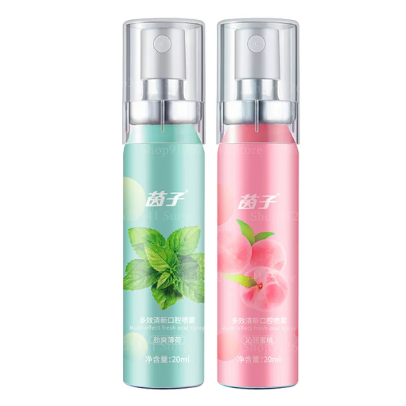 Orale Geur Behandeling Spray Peach Mint Breath Freshener Oral Spray Mond Luchtverfrisser Mond Spray Opfriscursus Frisse Adem