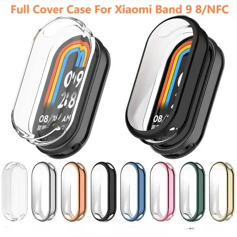 Full Cover Case For Xiaomi Mi Band9 8  Screen Protec Mi Band 8 9 NFC Screen Protector Protective Case Watch CaseFor Mi band8 9