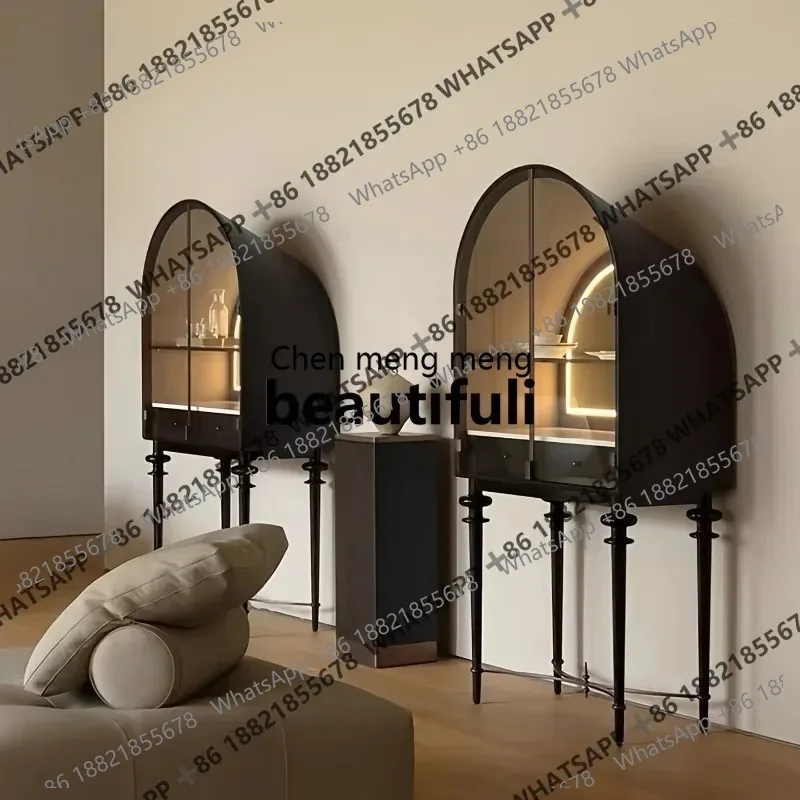Solid wood display case villa, home display case, creative living room dining side, wine cabinet
