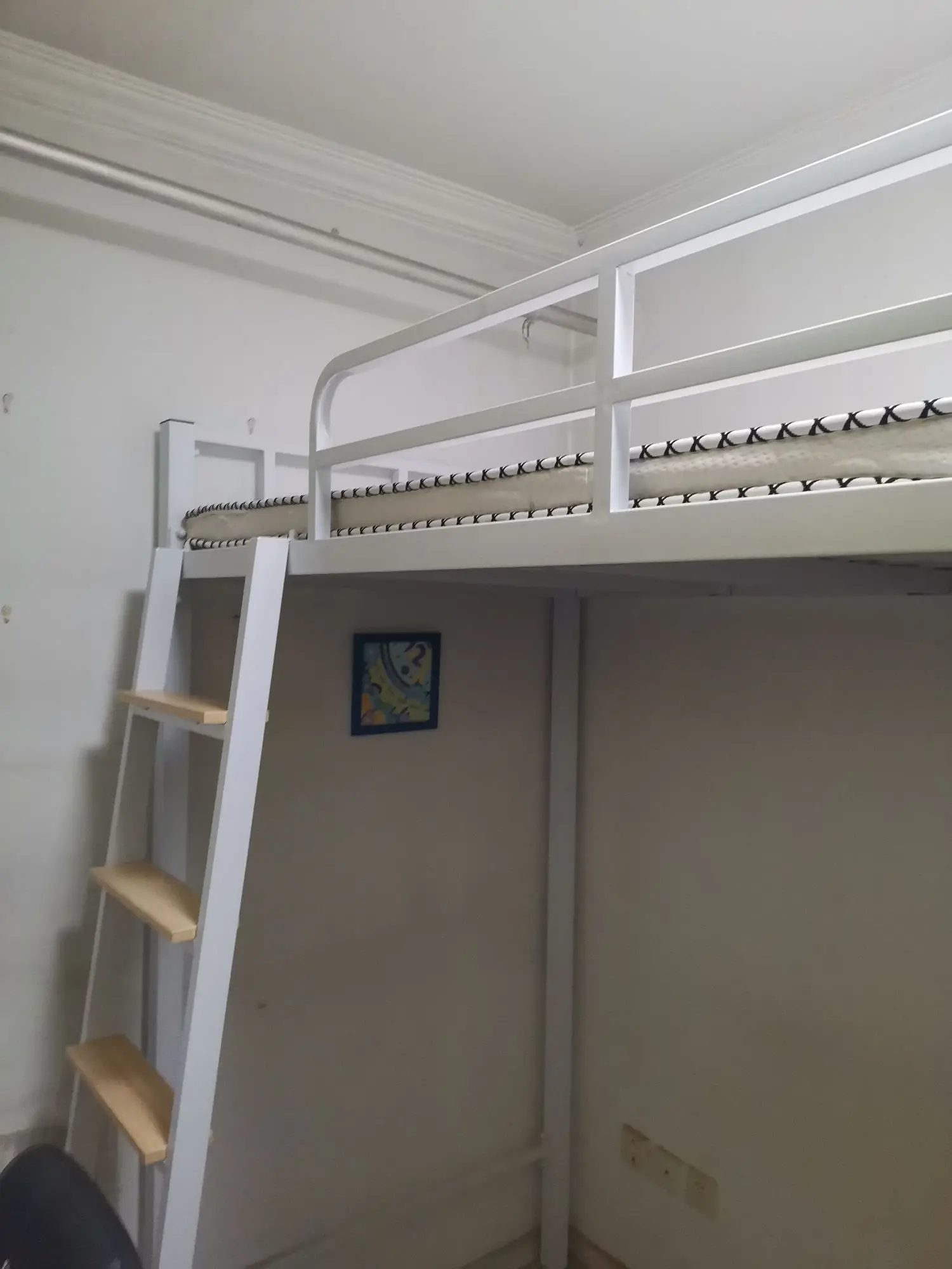 Upper bunk suspendeted bed duplex loft bed on thender the table household iron hammock under thesofa