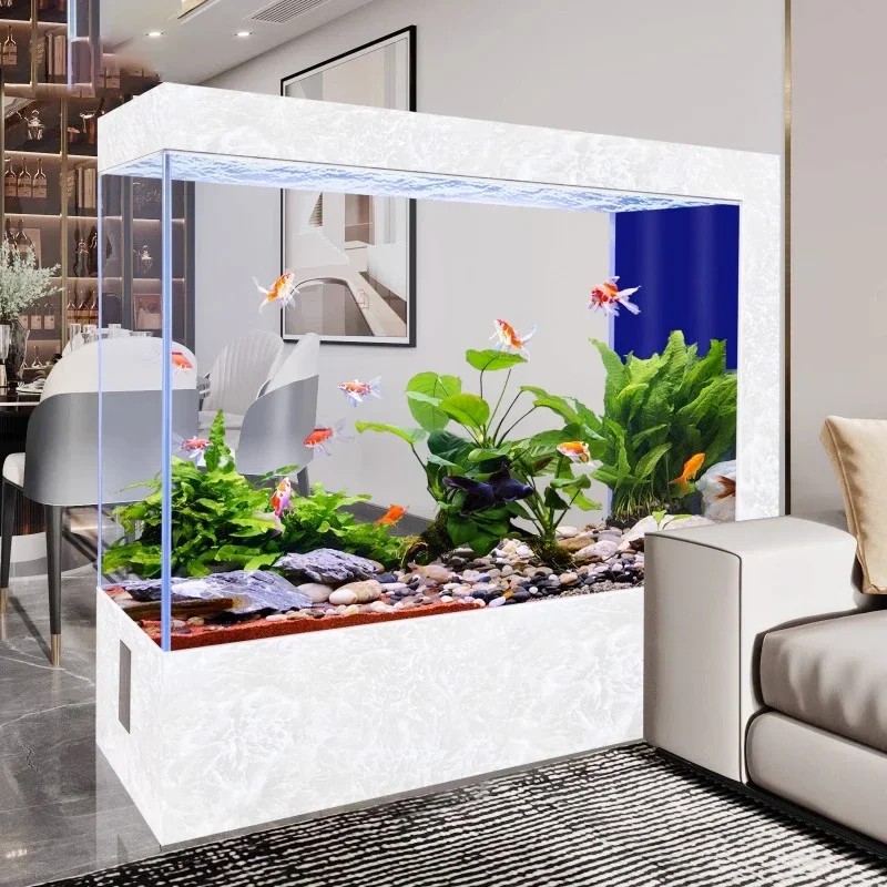 Custom Large Arowana Fish Tank glass Fish Tank Aquarium With Filter System Lamp Furniture Fish Tank Home Decoration