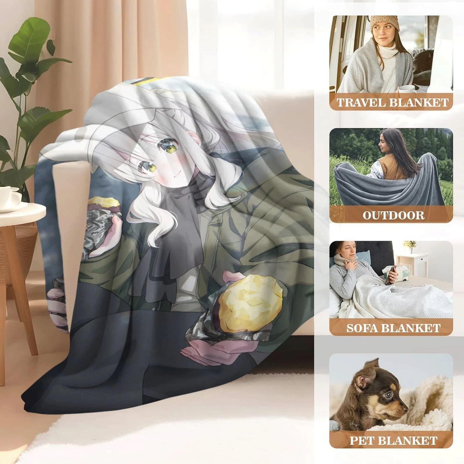 

Anime Cartoon Flannel Blanket Winter Thick Coral Fleece Bedroom Sofa Throw Birthday Gift