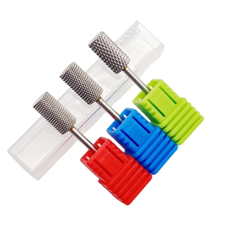 6.5mm Large Barrel Steel Carbide Nail Drill Bits Nail Art Tools 3/32" Shank Nail Bit Electric Manicure Drills Remove Gel Tool