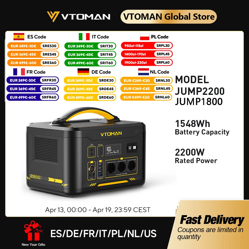 VTOMAN JUMP 2200 / JUMP 1800 Estación de energía portátil 82