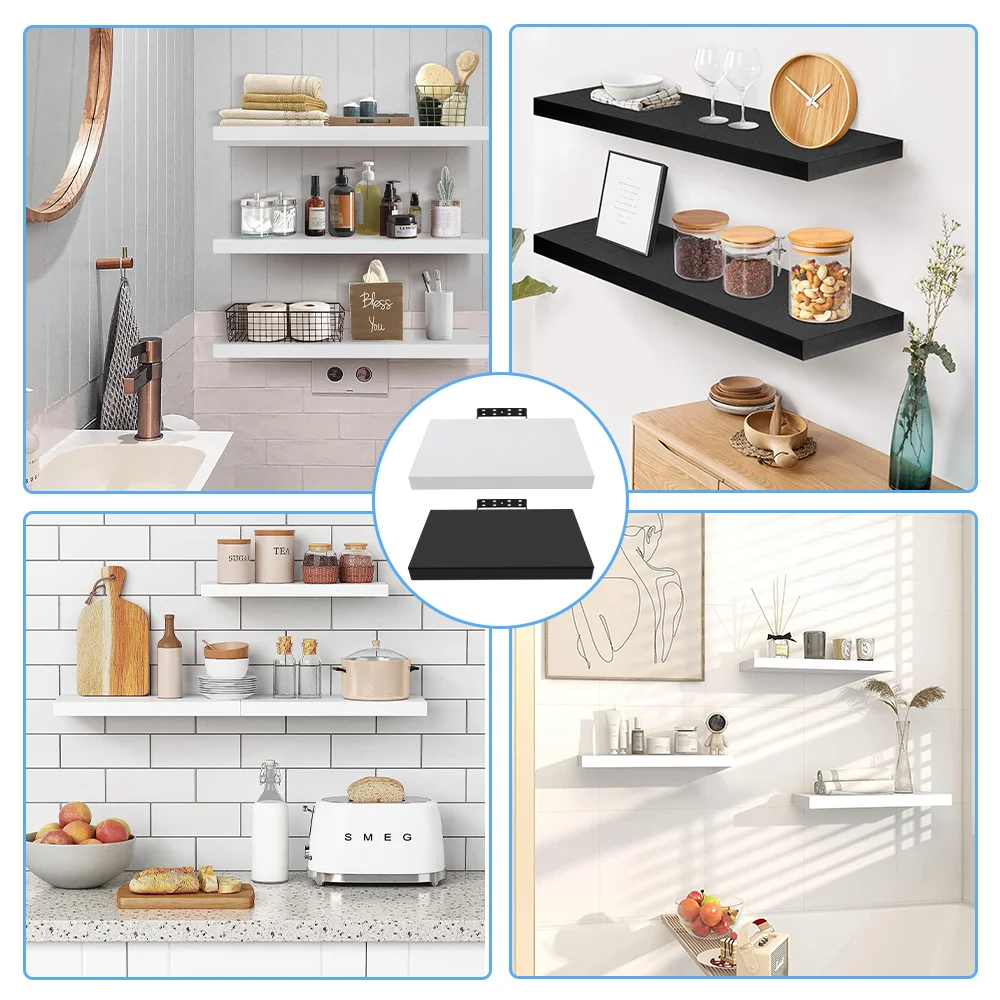 Floating Wall Shelves 40/60/80cm, Modern Bookshelf Floating Wall Bookshelf Bookshelf Display, durable iron and Density board