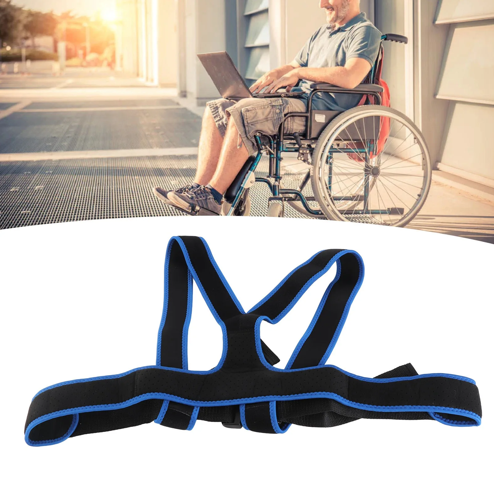 Wheelchair Seat Belt Prevent Falling Torso Support Keep Upright Wheelchair Positioning Belt Breathable For Outdoor For Elderly