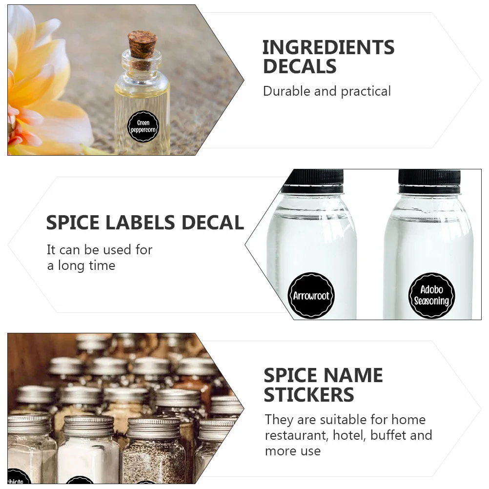 

144Pcs Spice Name Stickers Clear Labels for Spices Jars Pantry Organization Easy Identify Decals