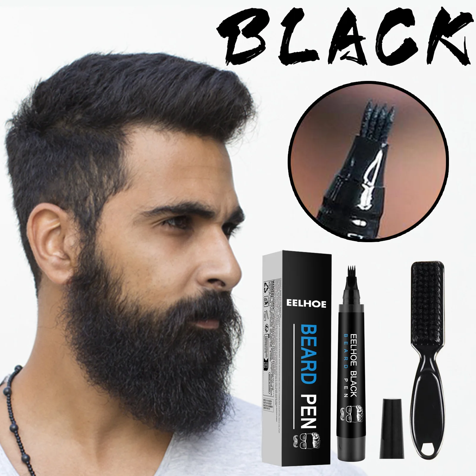 Beard Filling Pen Series With Brush Waterproof Lasting Repair Daily Dyeing Keep Shaping Portable Man Moustache Coloring Pens Set