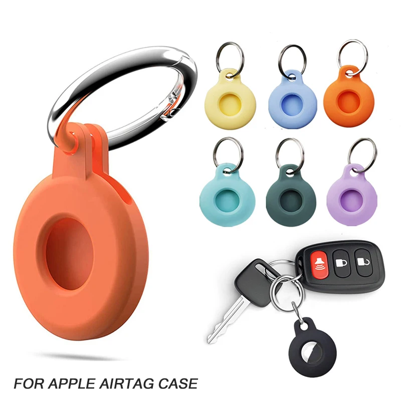 

Soft Liquid Silicone Protective Case For Apple Airtag Tracker Protective Sleeve Locator Hangable Pets Keychain Cover Accessories