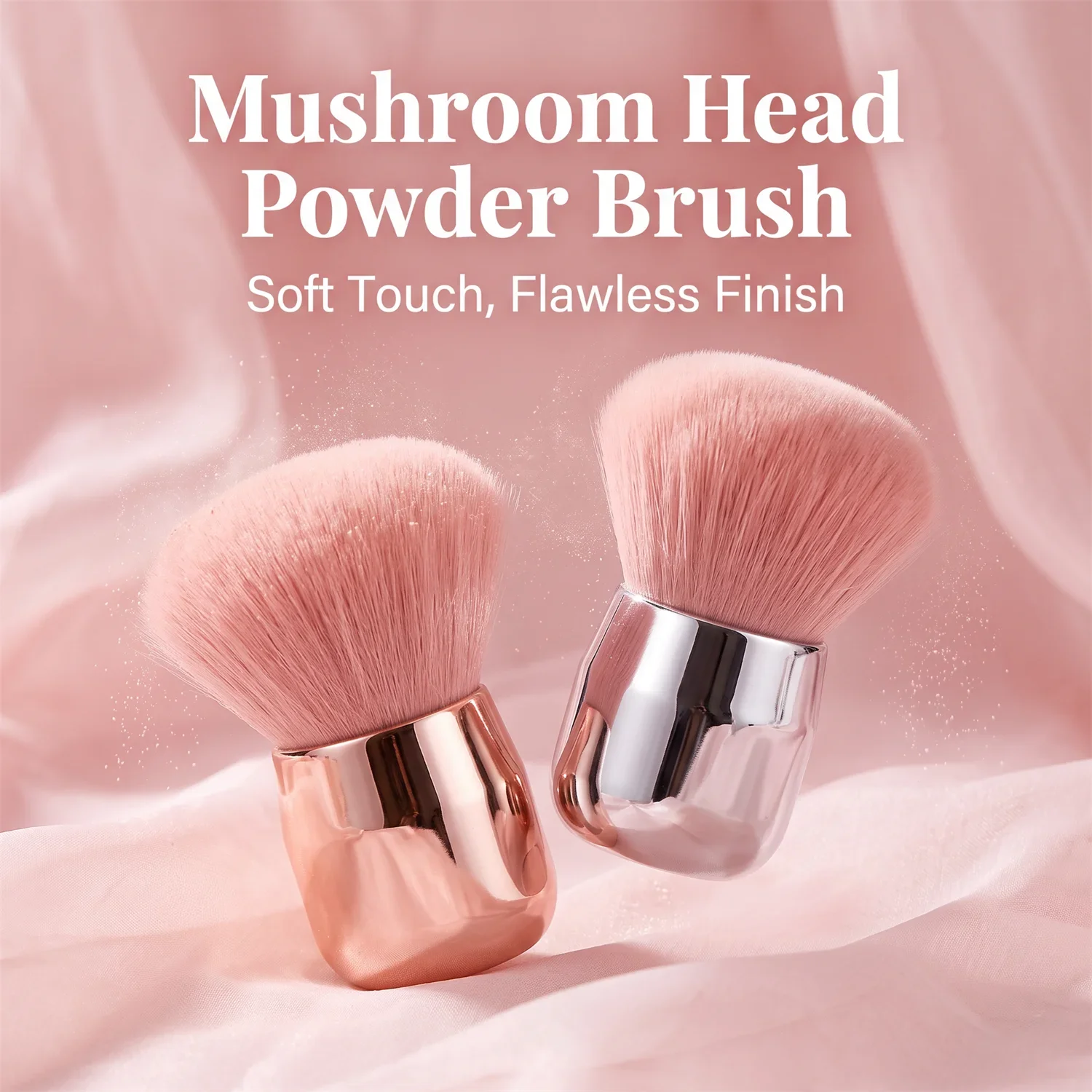 Fluffy Soft Mushroom Head Loose Powder Makeup Brush, Angled Contour Brush, Large Powder Contour Blush Makeup Brush