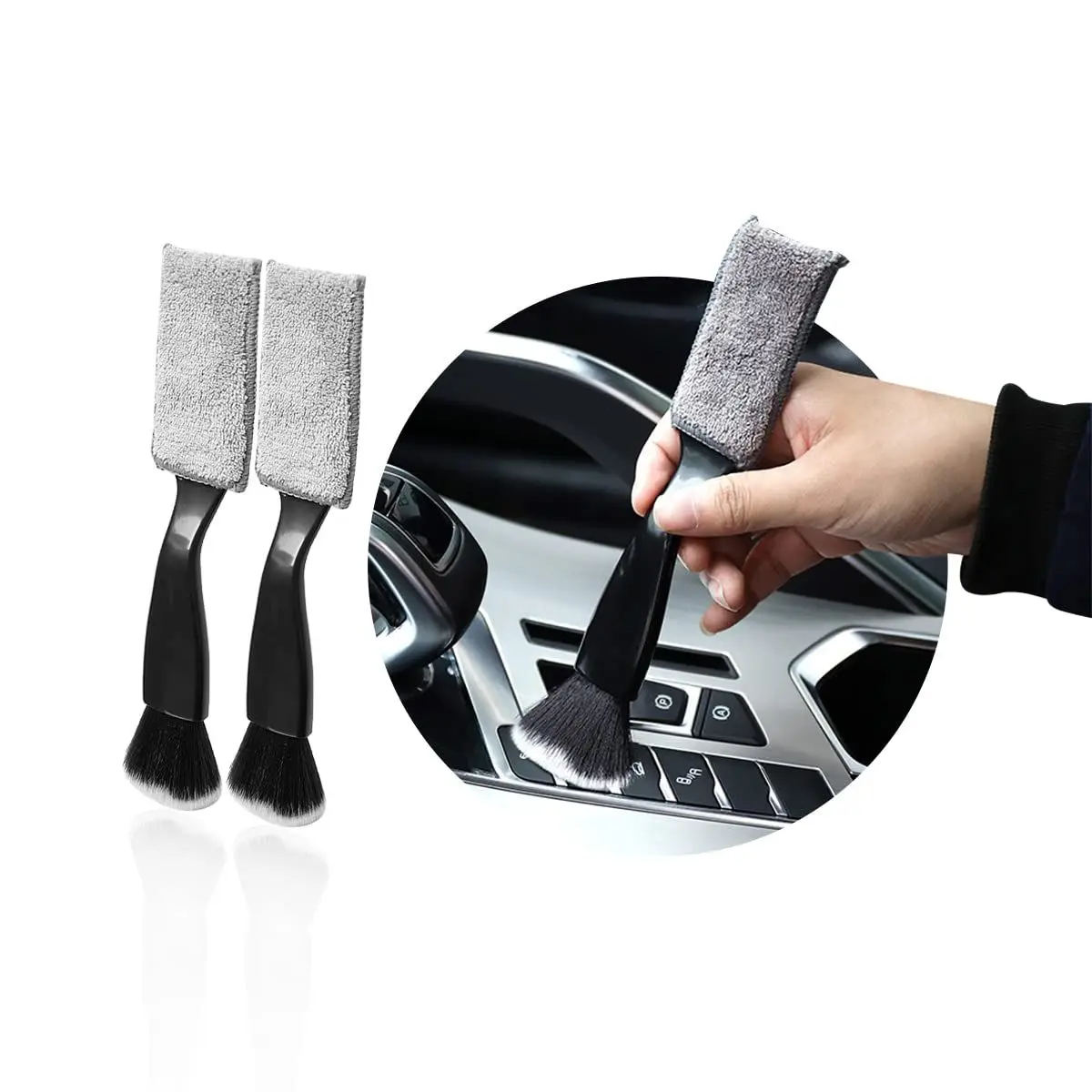 1PCS Double Head Guitar Cleaning Brush Dust Brush for String Fretboard Car Air Conditioning Air Outlet Dust Removal Tool