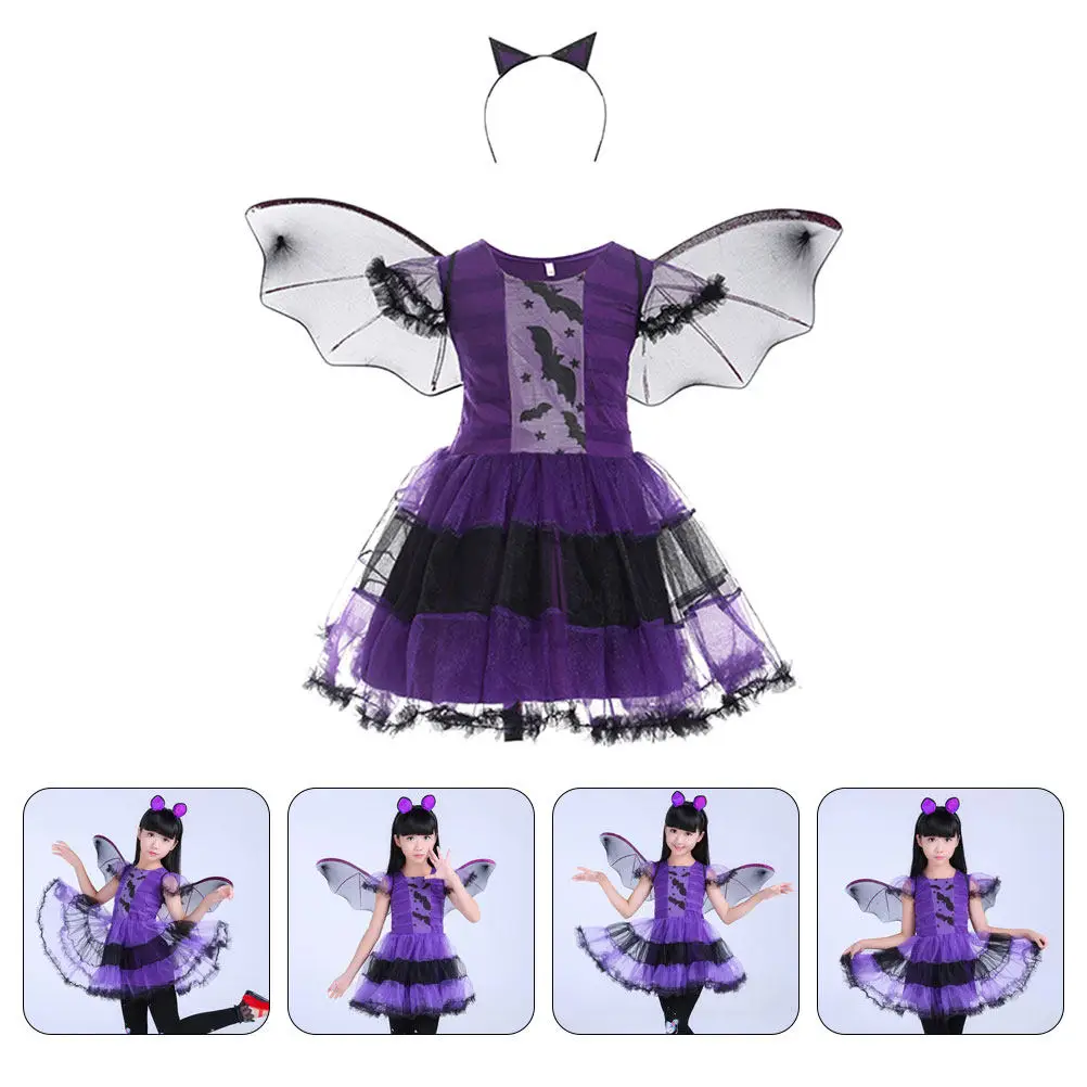 

1Set Witch Cape Costume for Girls Lightweight Dreamy Halloween Dress with No Fading No Deformation Kids Cosplay Set Girls Role
