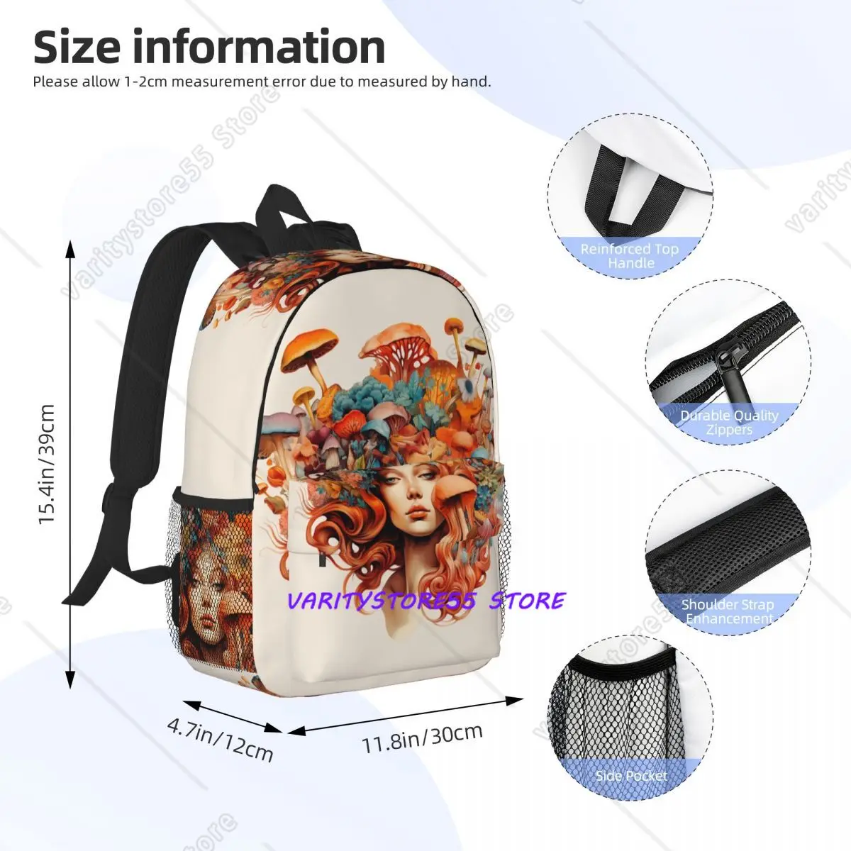 Psychedelic Groovy Fantasy Mushroom Woman Backpack Hot Sale Daypack Boys Girls BookBag Shoulder Bags for Men Women School Bag
