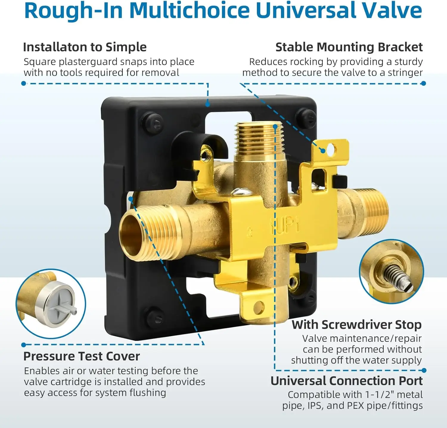 Substituição da válvula de chuveiro R10000-UNWSHF, corpo universal para kits de acabamento Delta MultiChoice