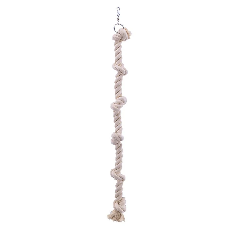 Bird Rope Ladder Cotton Rope with Knots for Cage Hanging Bungee Toy for Cockatiels Conures Finches Small Parakeets