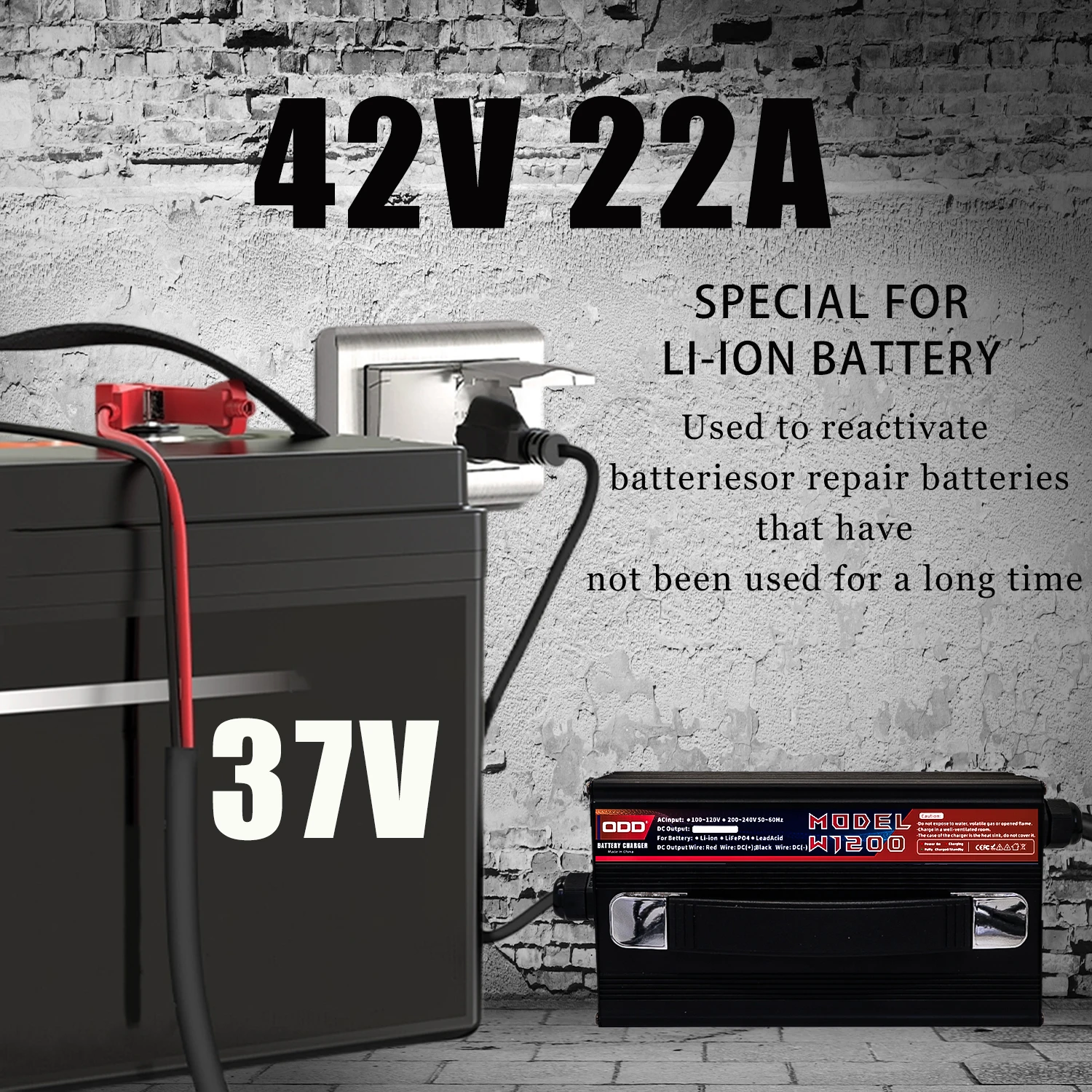 42V 22A Lithium-ion Charger For 10S 37V Li-ion Battery Charger High Power With Fan Aluminum Case