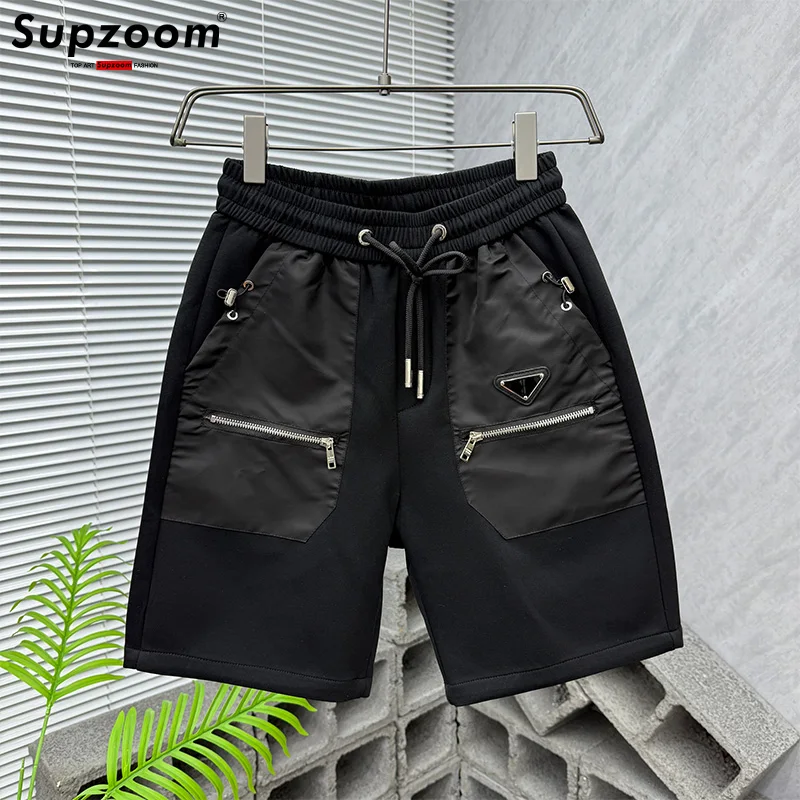 

Supzoom Новое поступление, модные летние свободные повседневные шорты с поясом, модные уличные шорты с карманами, персонализированные мужские шорты