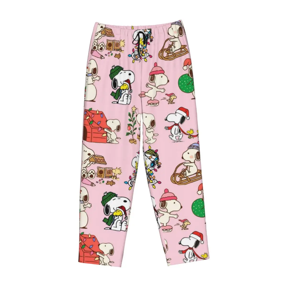 Damen Pyjamahose S-Snoopys Weihnachts-Cartoon-Loungehose Bequeme Pyjama-Unterhose