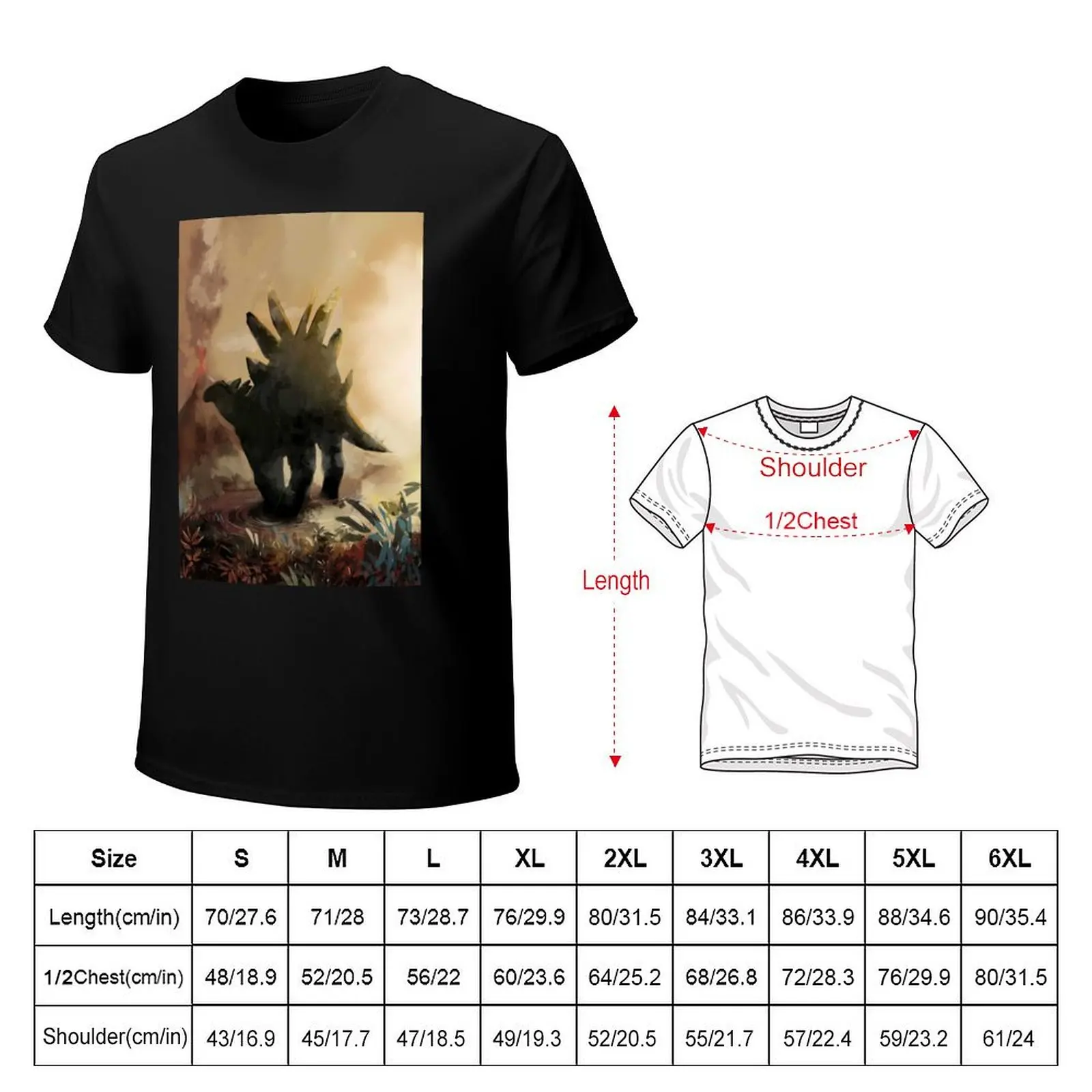 Stegosaurus T-Shirt summer tops Aesthetic clothing plus size tops t shirt for men