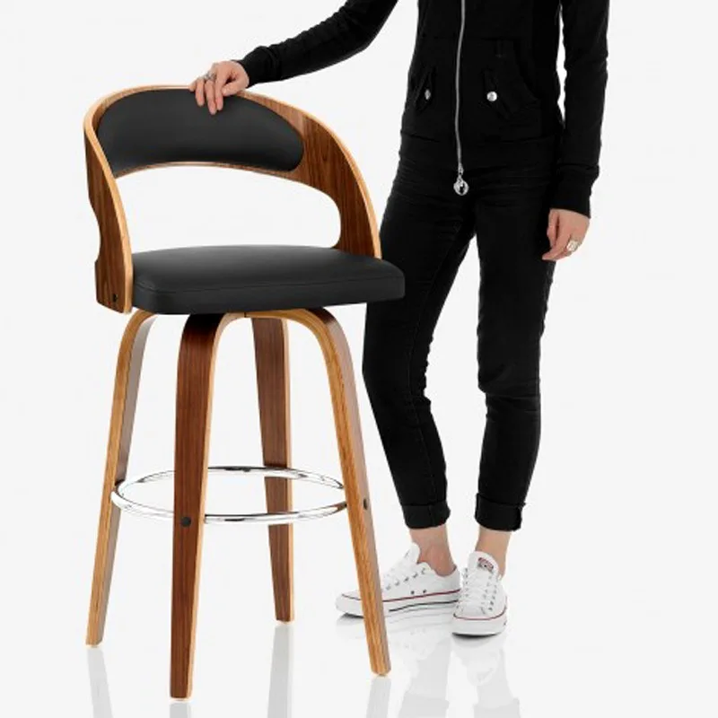 

*s forNordic барный стул из цельного дерева, спинка барного стула, высокий табурет, барный стул, стойка регистрации