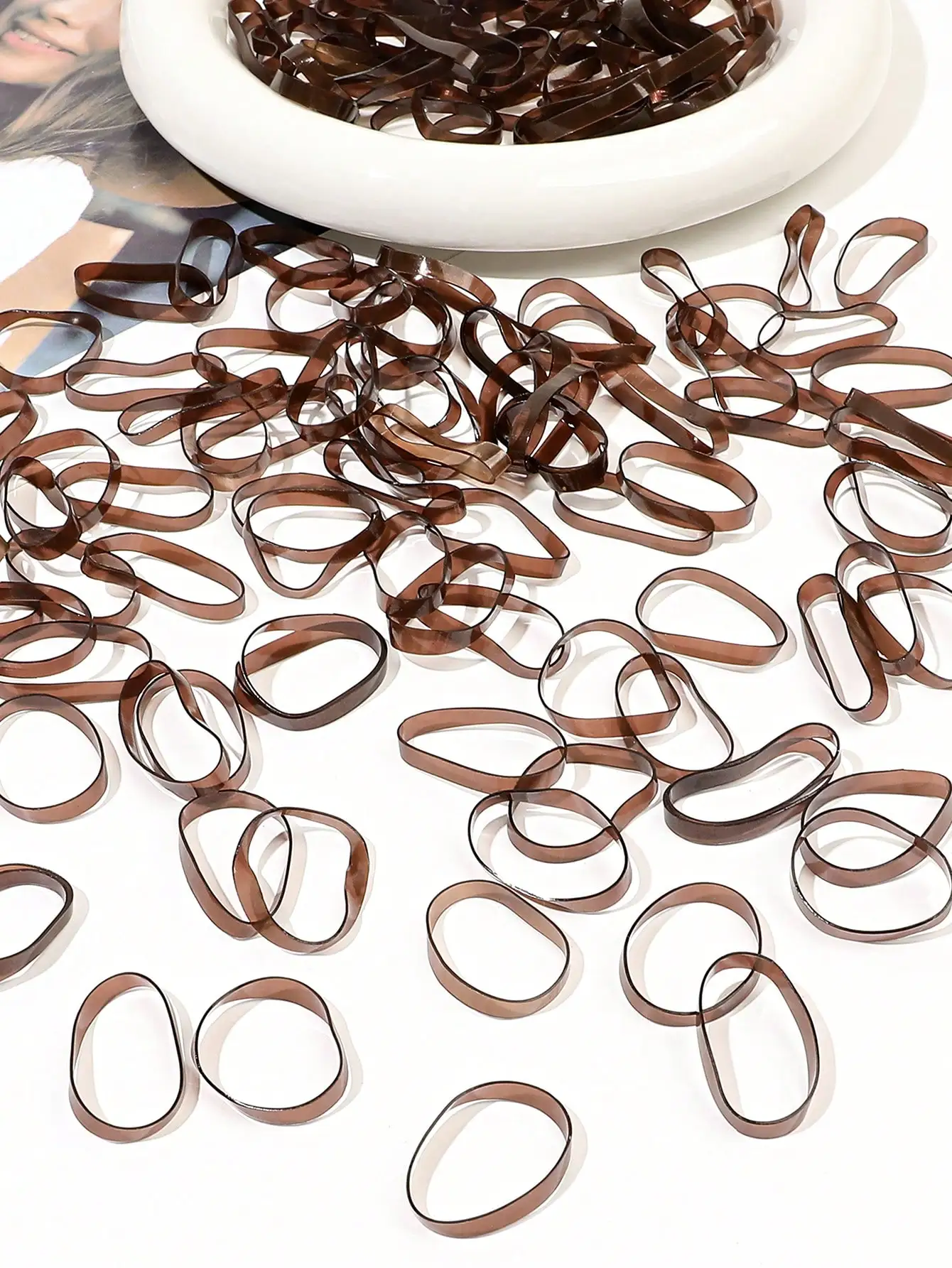 120/300/500 Stück mehrfarbige elastische Haarbänder, Gummibänder für dünnes, dickes Haar, kleine Haargummis, dehnbare Pferdeschwanzhalter – Detail 11