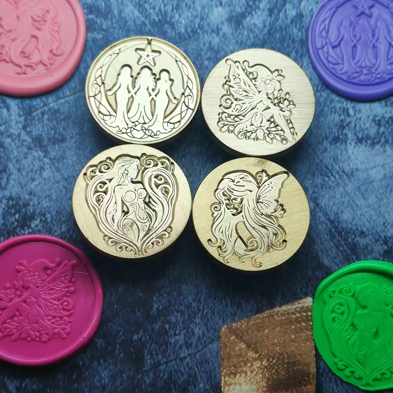 Fairy themed brass seal, fireproof coating sealing head, fireproof coating, accessories, only available for sale, 3cm, 1 piece