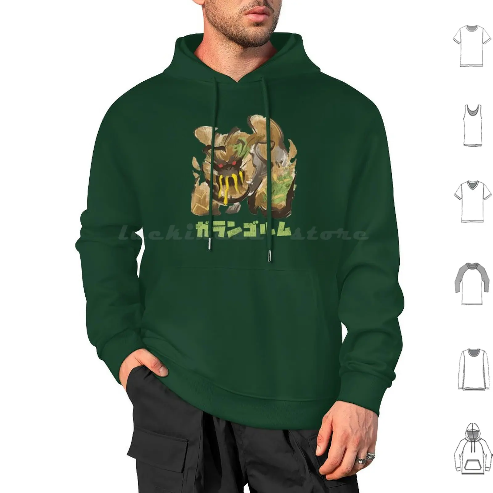 Monster Hunter Rise Sunbreak Garangolm Kanji Hoodie cotton Long Sleeve Garangolm Monster Hunter Rise Sunbreak Monster Hunter