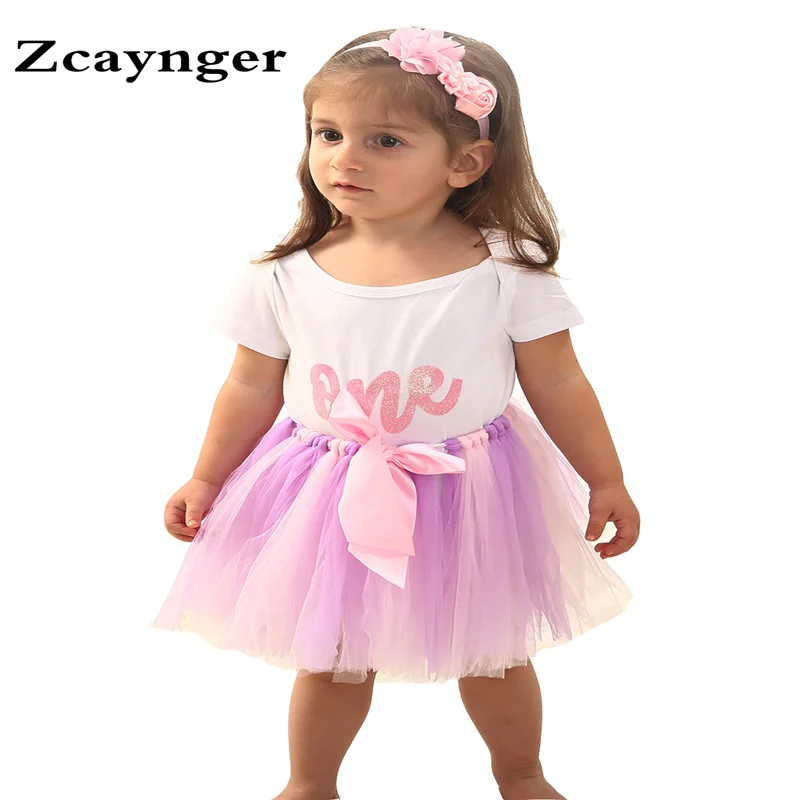 Baby Girls 2pcs Clothing Set Tutu Dress Pure Hand-knitted Skirt+ Stylish Letter Print Triangle Romper Plus Headband Baby Girls s