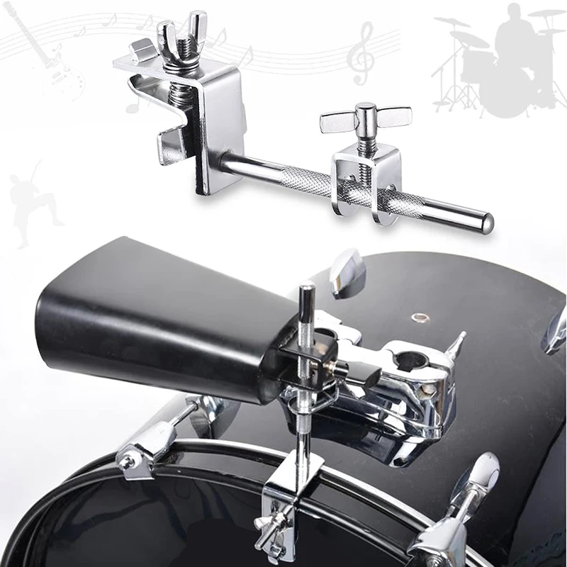 Drum Cowbell Holder Clamp Professional Percussion Musical Instrument Support Clip Portable Hardware Repairing Parts