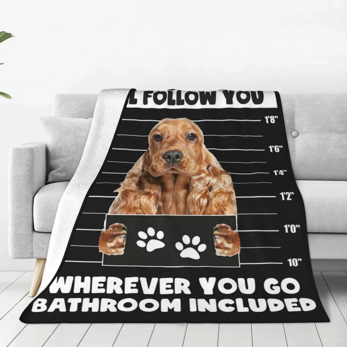 Personal Stalker Dog,English Cocker Spaniel Blankets Flannel Sofa Throw Blankets For Couch Bedding Office Throws Bedspread Quilt