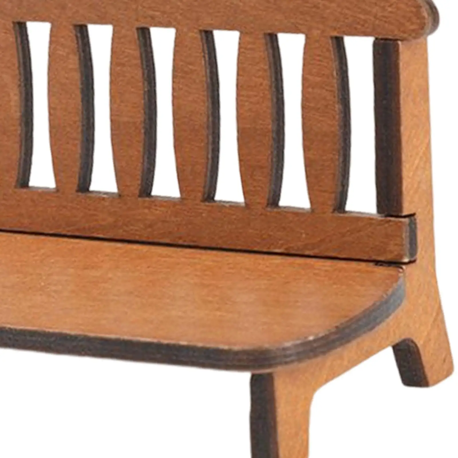 Wooden Bench Dollhouse Furniture Miniatures 1/12 Scale Accessory for Kids Toy Home Landscape