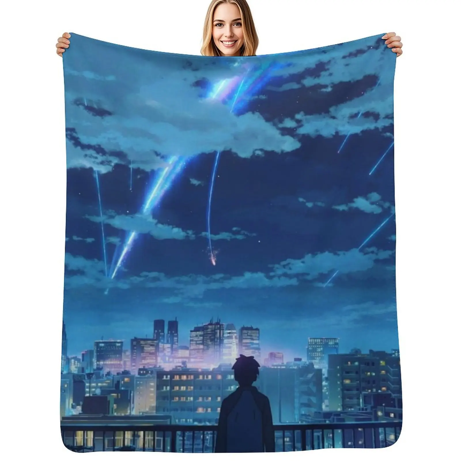 

kimi no na wa // your name Taki Stars Balcony Throw Blanket Camping wednesday Bed linens Blankets