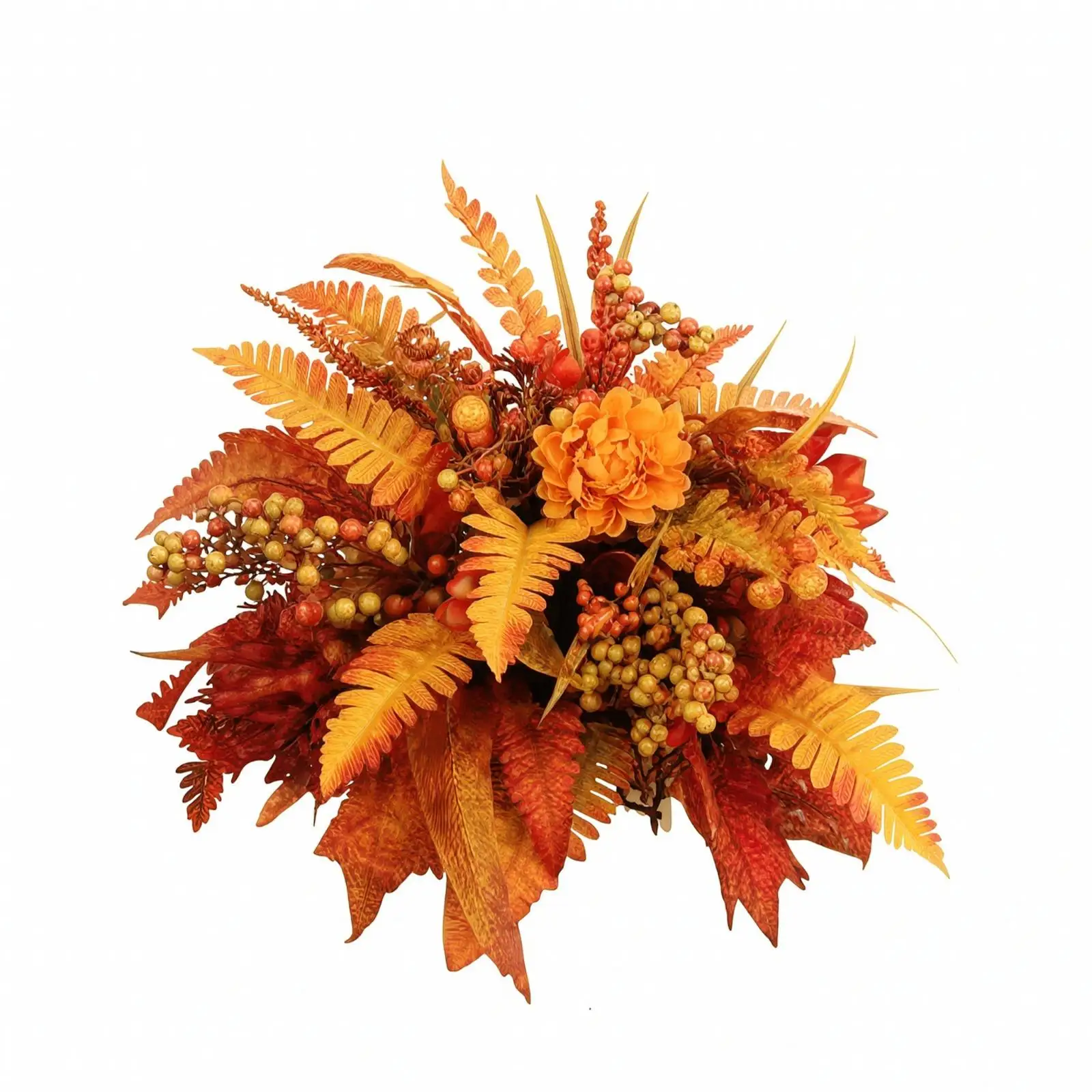 Autumn Garden Stake Silk Maple Leaf Berry Picks for Fall Thanksgiving Decor Outdoor Yard Ornament Patio Art