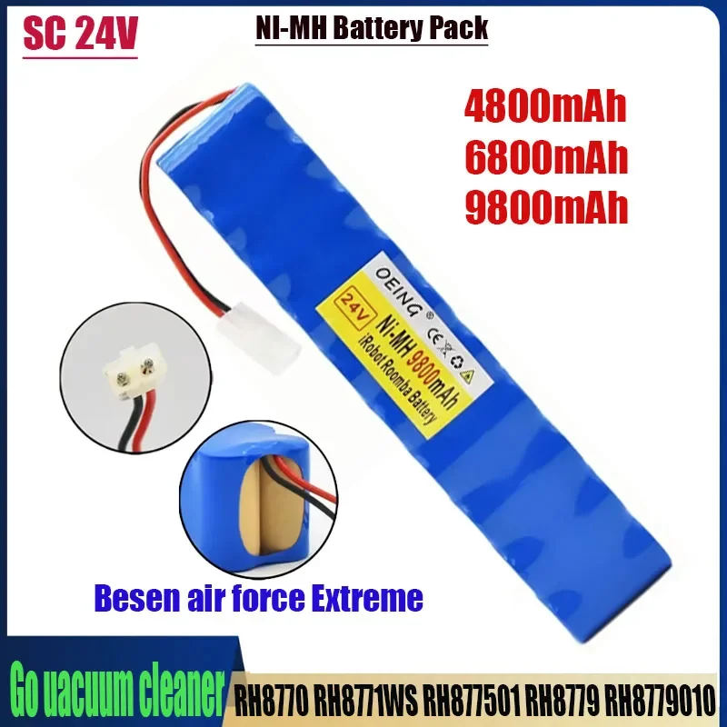 24V 9800mAh SC NiMH Battery Pack for Rowenta CD Vacuum Cleaner Besen Air Force Extreme RH8770 RH8771WS RH877501 RH8779 RH877901