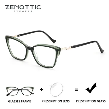 ZENOTTIC(M碼)時尚貓眼漸進多焦點眼鏡 手工醋酸纖維近視鏡鏡片 女士 10 最佳銷售 多焦點 - №7
