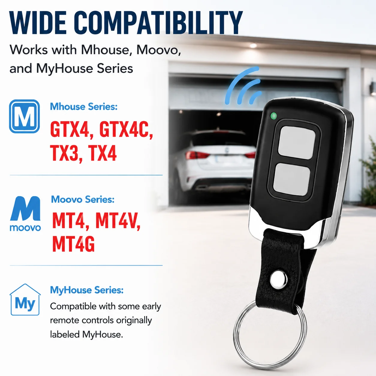 Mhouse MyHouse Garage Remote Control TX4 TX3 GTX4 Gate Control 433mhz Rolling Code Transmitter