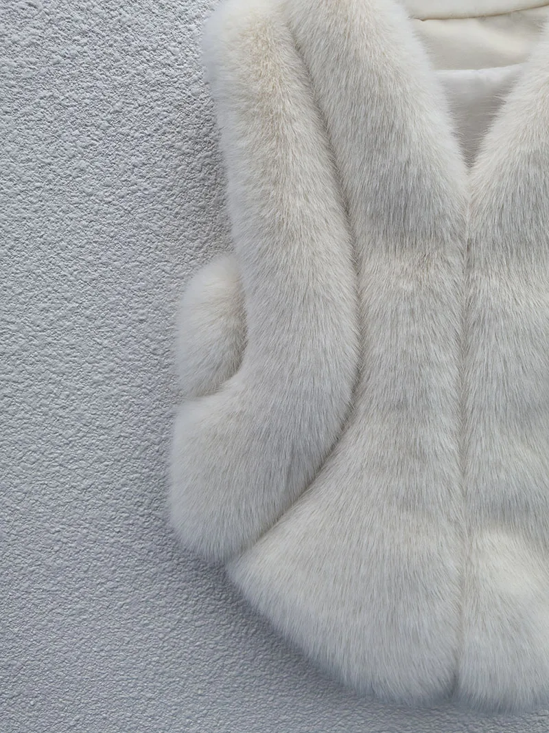 ZADORIN Fashion Irregular Spliced Fluffy Warm Faux Fur Vest Woman Fur Coats Autumn Winter Vestes Femmes New in Coats & Jackets