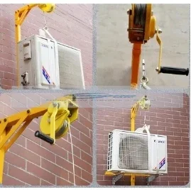 1200 lb Manual Stainless steel, outside installation lifting crane, folding, self-locking manual winch assembly air conditioner